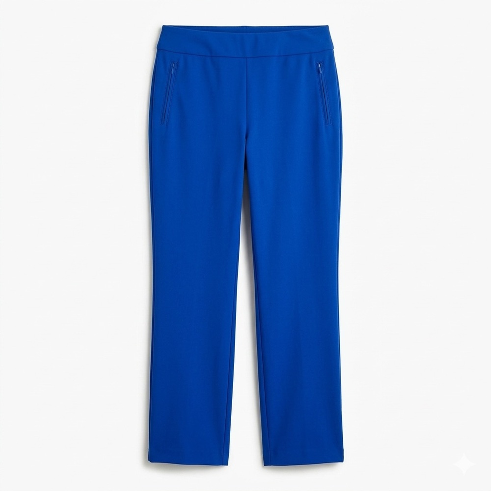 Nina Leonard Straight-Leg Pull-On Pants in Royal Blue XL